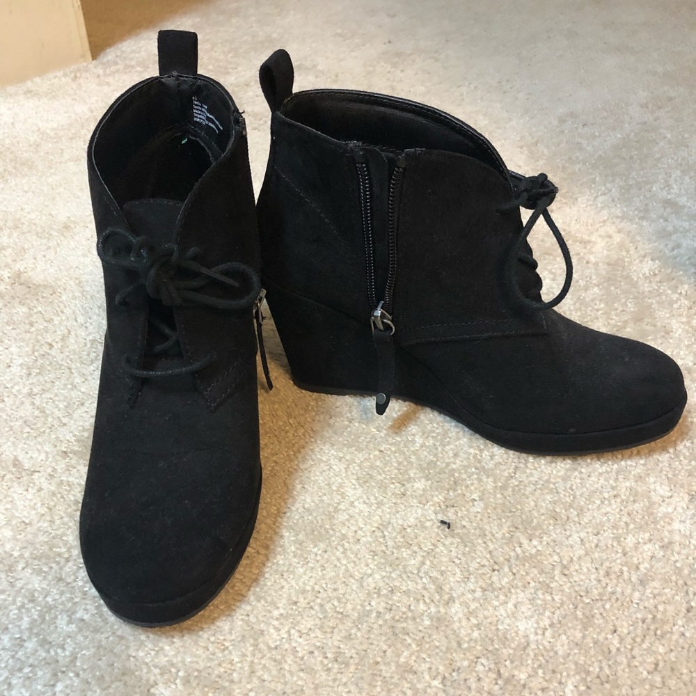 Target black suede booties